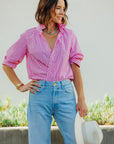 Southern Lover Pink & White Stripe