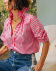 Southern Lover Pink & White Stripe